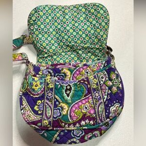 Vera Bradley Turquoise & Purple, Paisley & Polka Dot Shoulder Bag